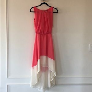 Pink and ivory chiffon dress